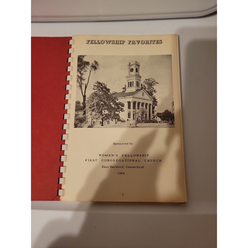 Vintage Retro 1949 Fellowship Favorites Cookbook East Hartford Conn Church